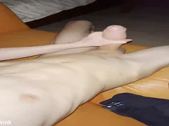 Young guy gets a hot load of spunk-pump action